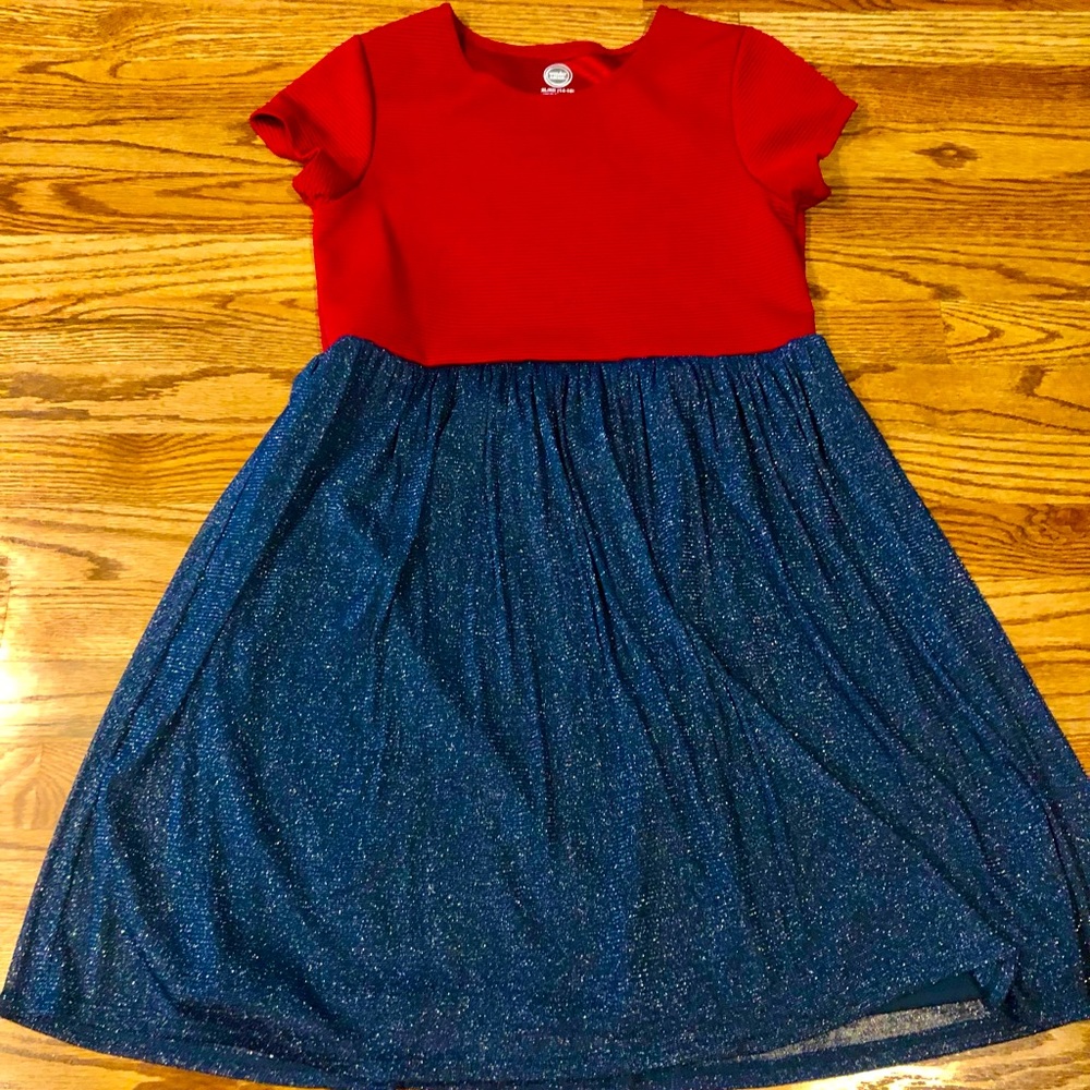 Red and blue dress